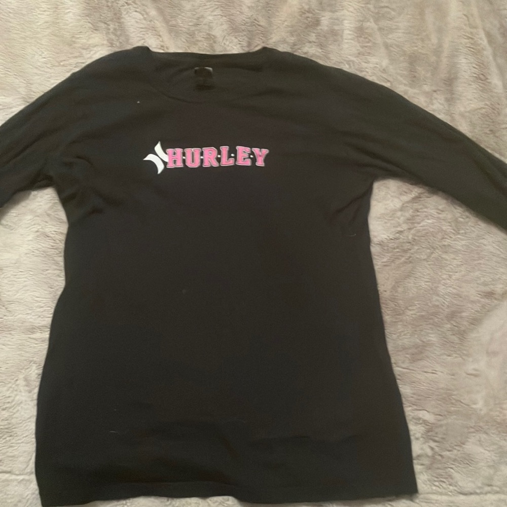 Hurley Black with Hot Pink Letters Longsleeve